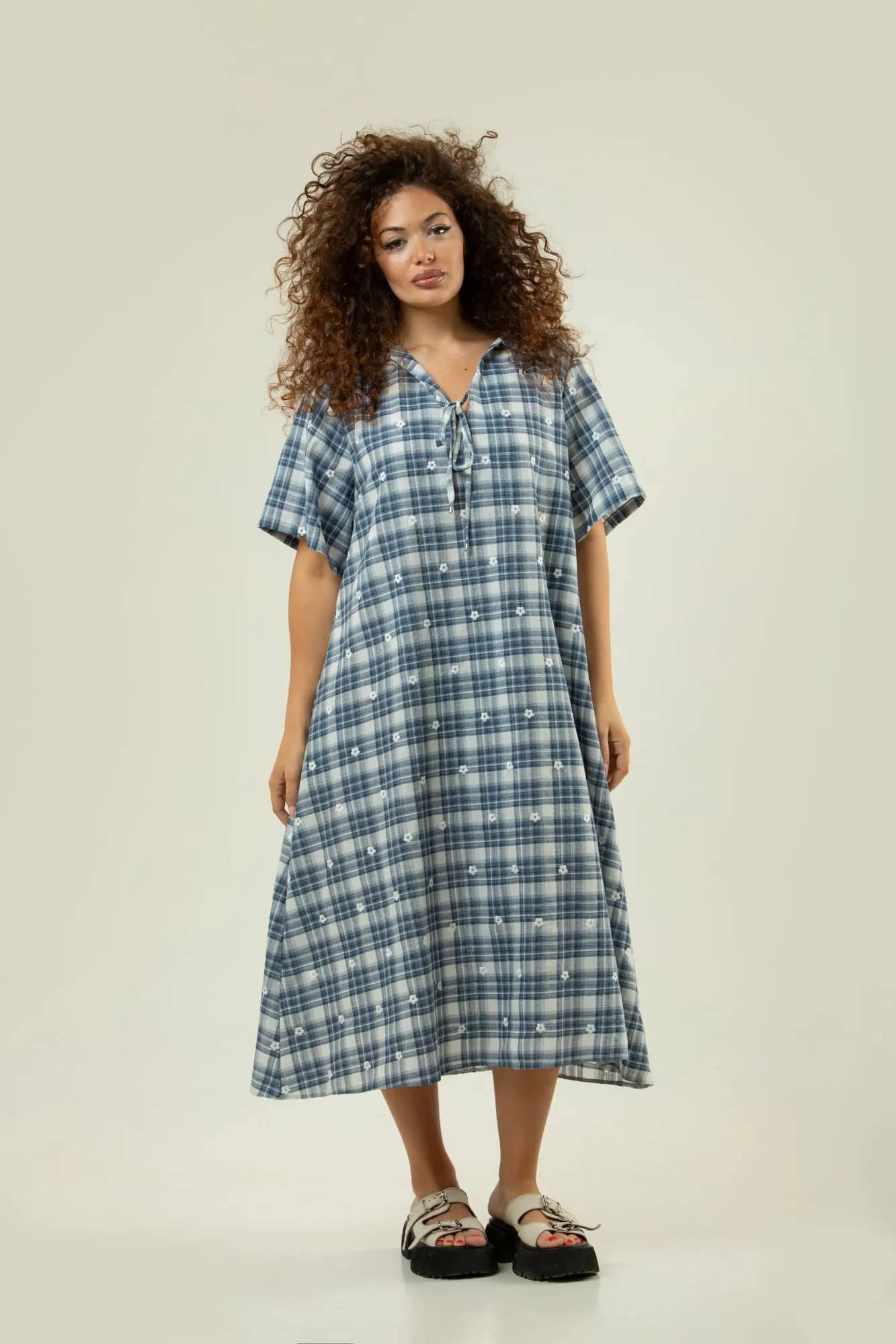 Blue Plaid Dress