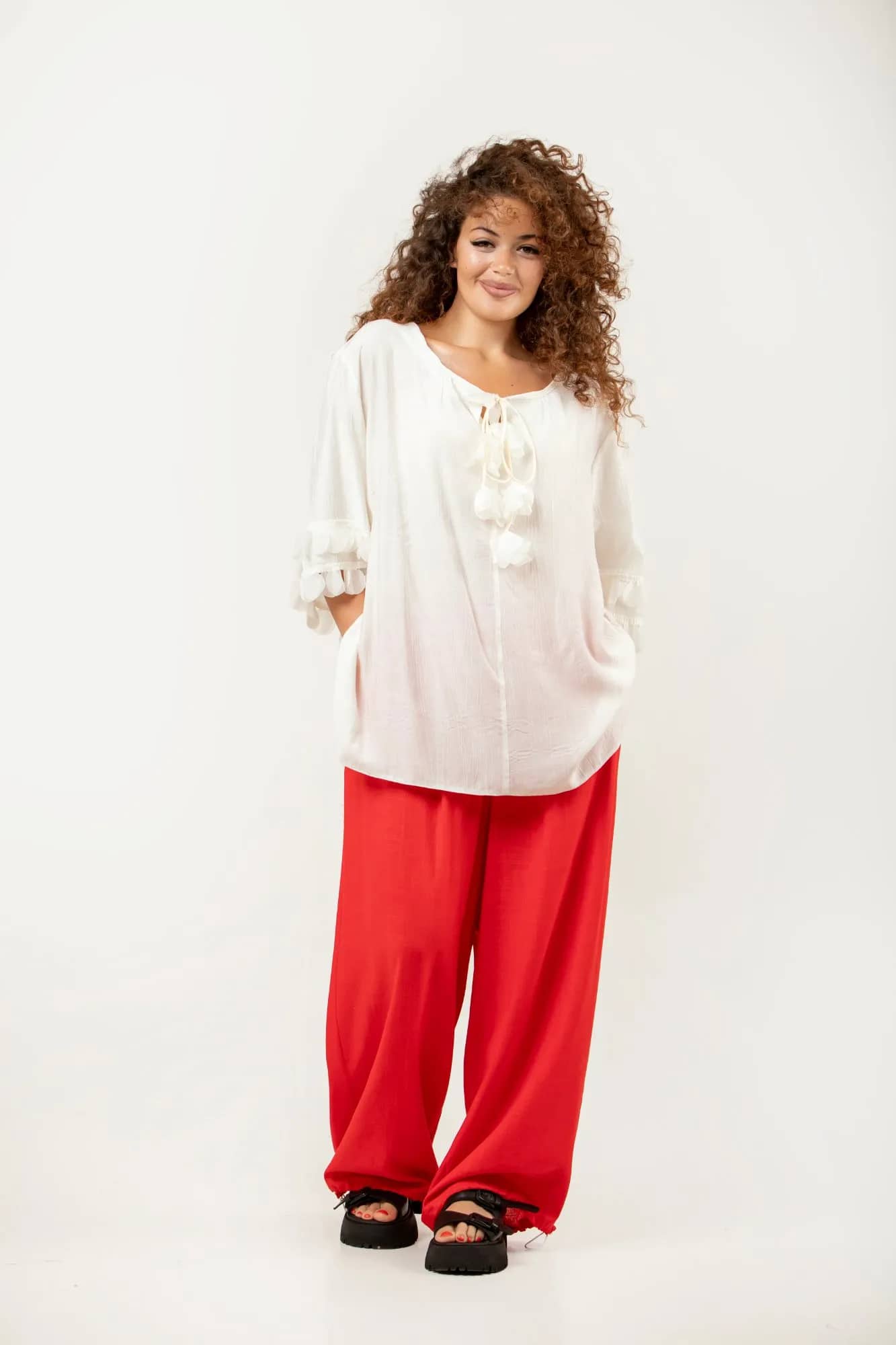 Camelia Blossom Gauze Top