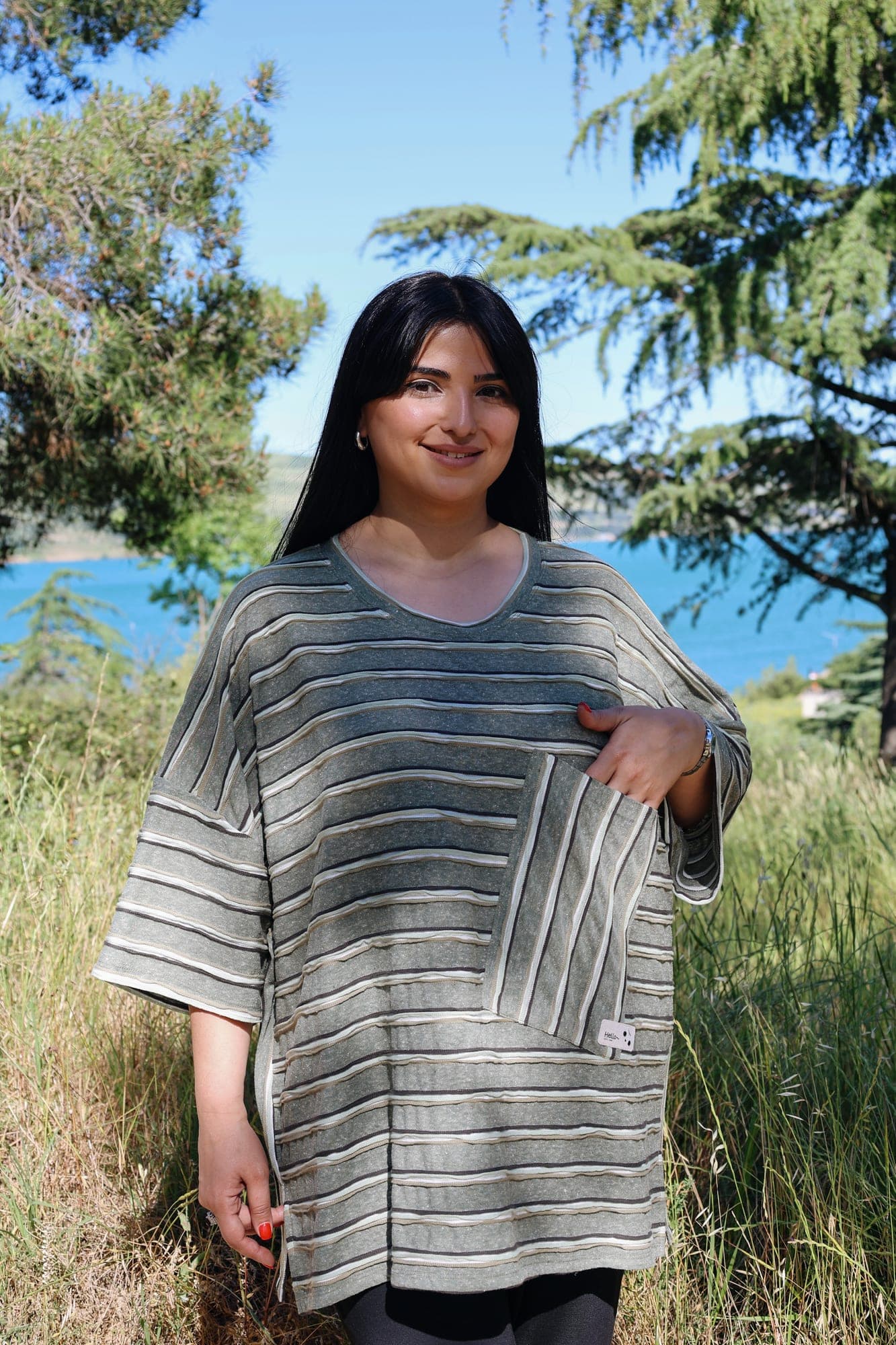 Oversized Striped Linen Tunic 1
