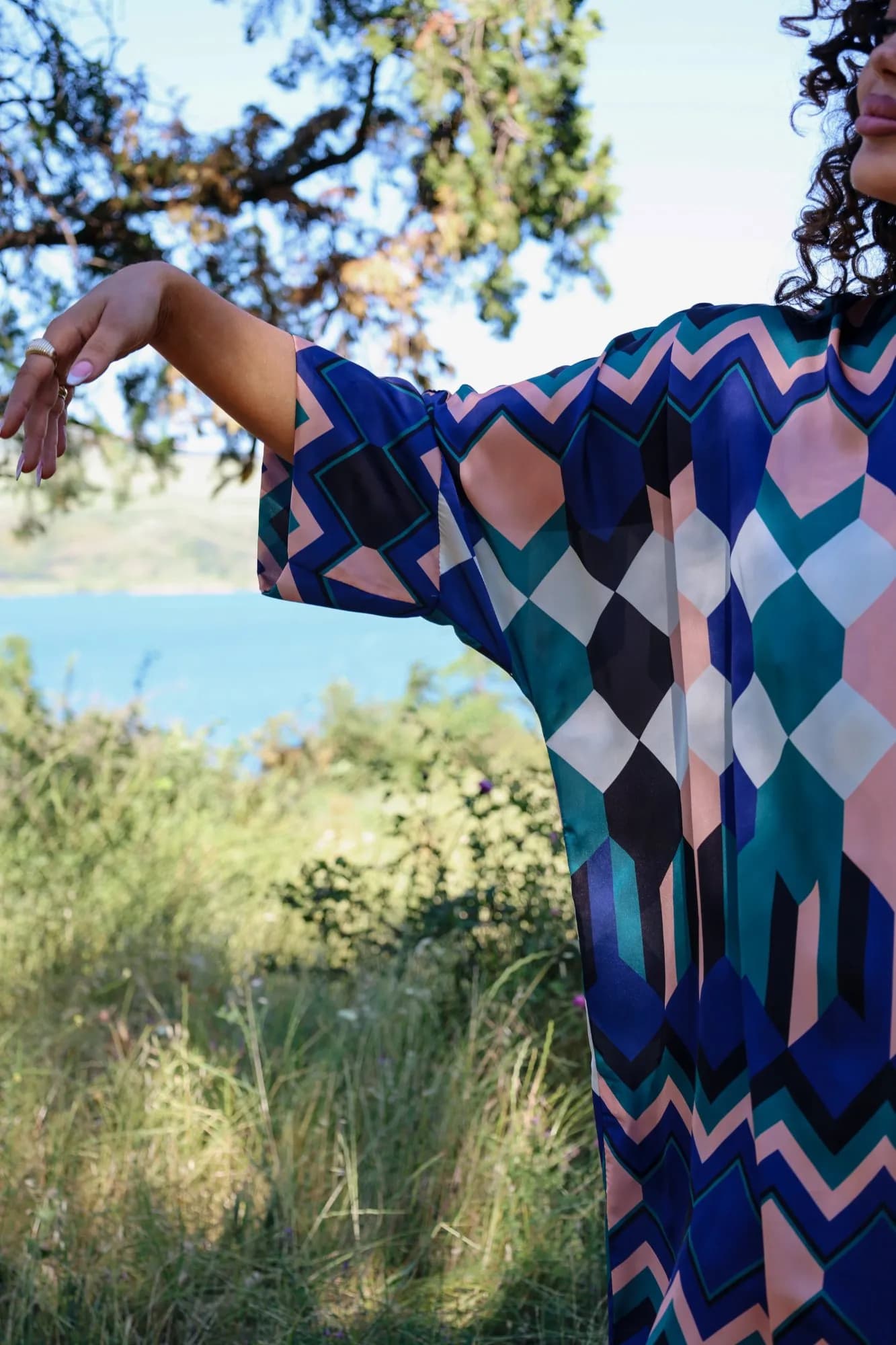 Geometric Print Kimono Cover-Up 2