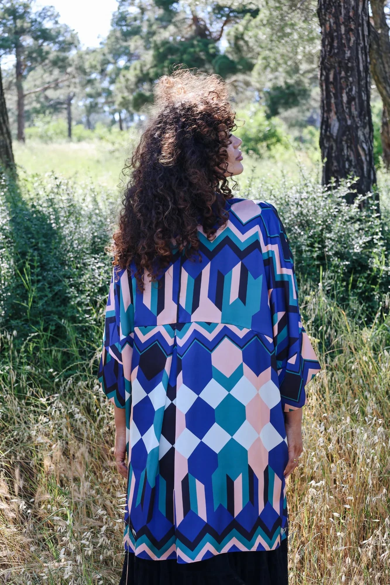 Geometric Print Kimono Cover-Up 3
