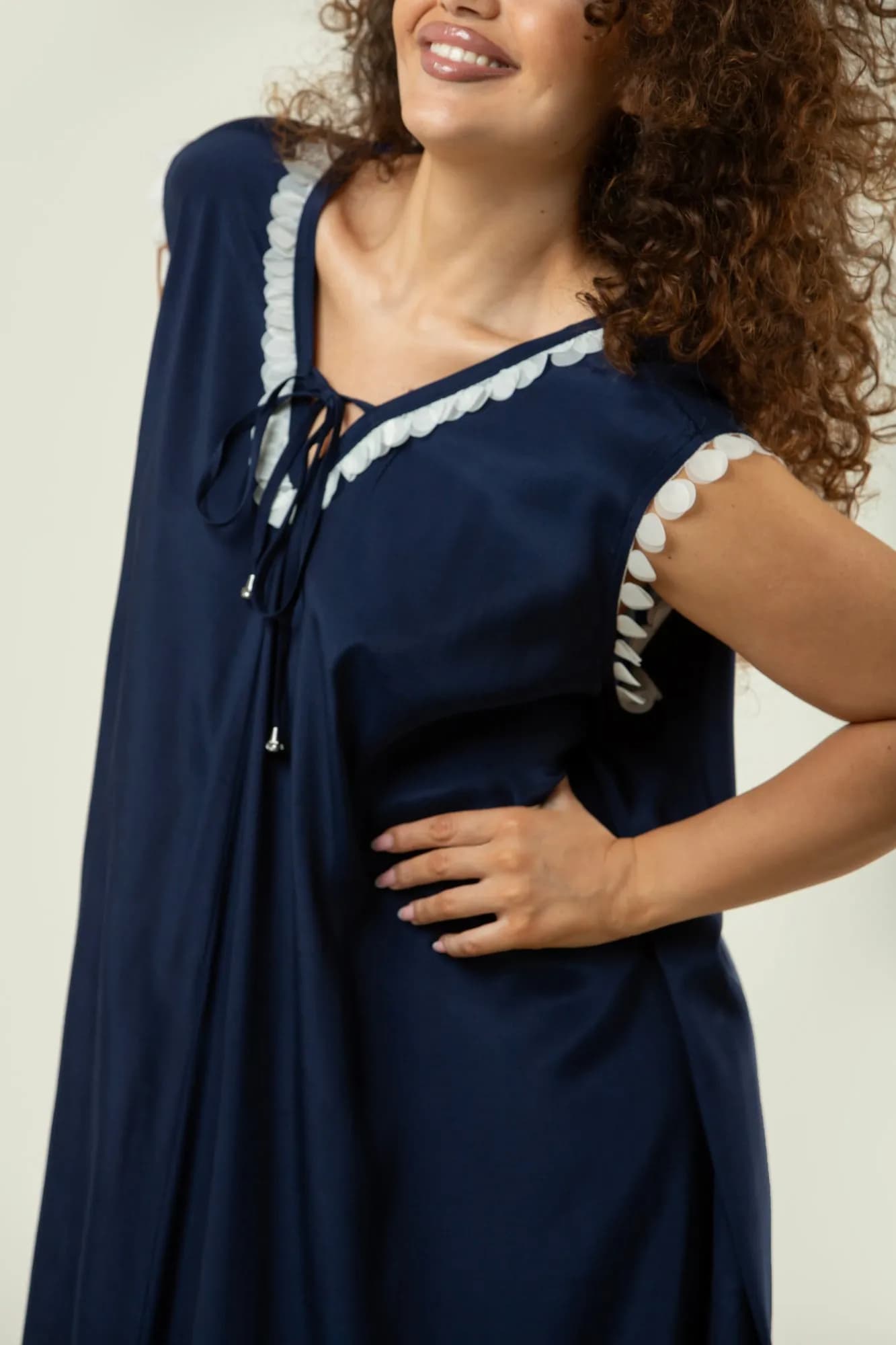 Navy Blue With White Trim Dress 1