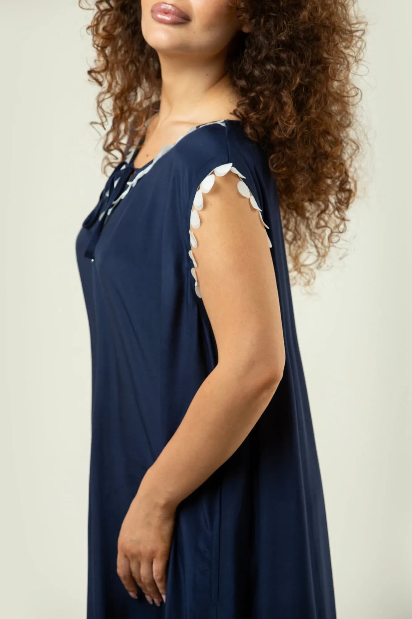 Navy Blue With White Trim Dress 3