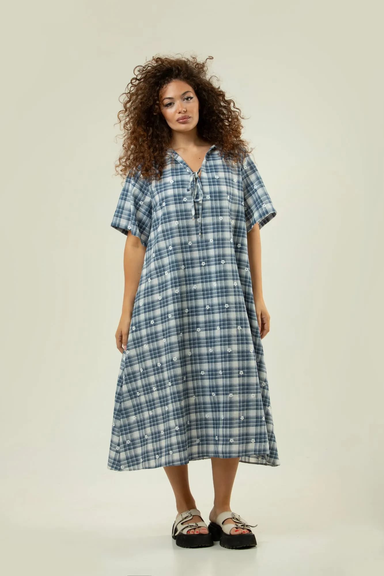 Blue Plaid Dress
